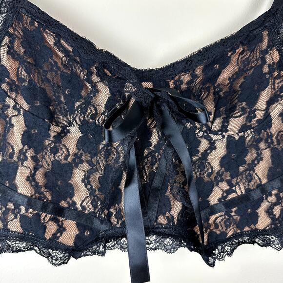 Women's Black Lace Bustier Corset Crop Top Bralette Fairy Grunge Whimsigoth S - Picture 2 of 9